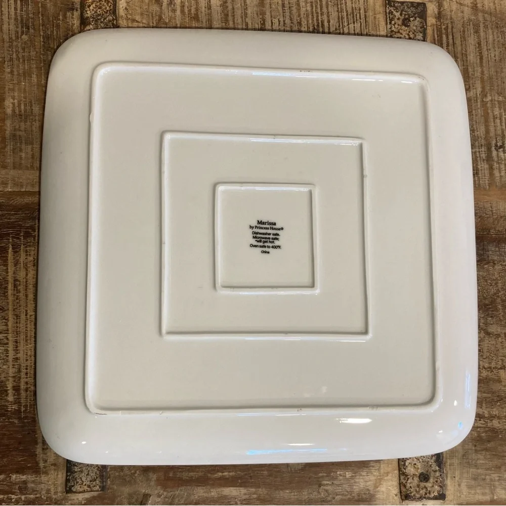 Princess House White Porcelain Serving Platter Marissa Square Oven Safe Tray